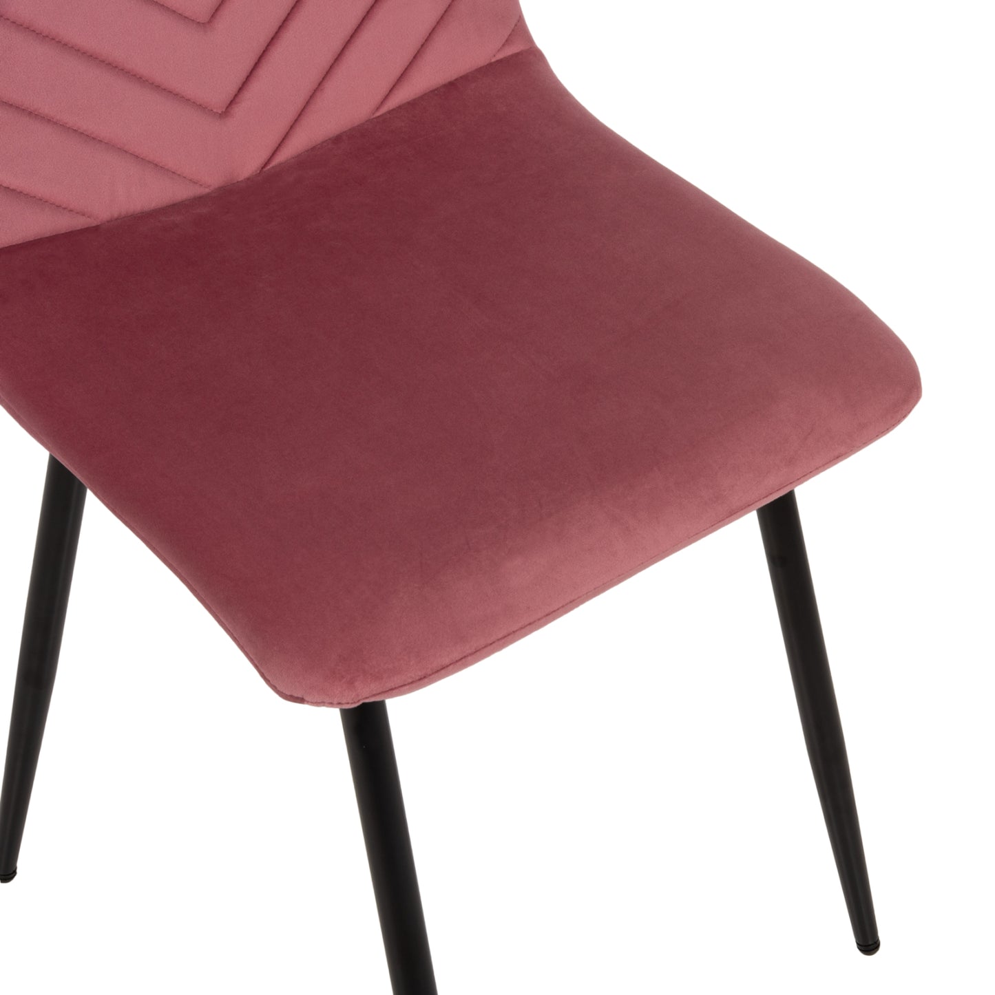 Dining Chair Latrell Hm8587.02 Dusty Pink Velvet & Black Metal Legs 43x54x88hcm.