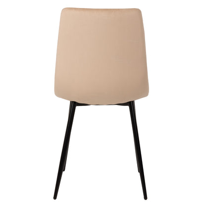 Dining Chair Latrell Hm8587.05 Ecru Velvet & Black Metal Legs 43x54x88hcm.