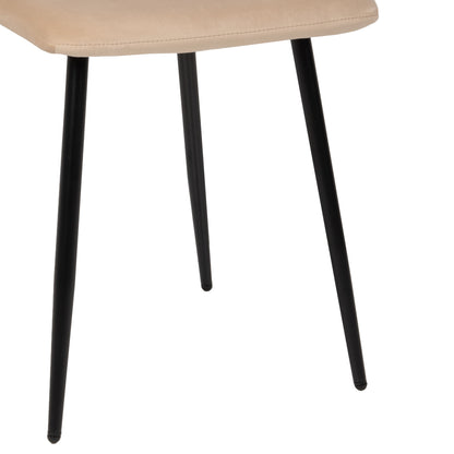 Dining Chair Latrell Hm8587.05 Ecru Velvet & Black Metal Legs 43x54x88hcm.