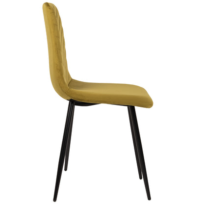 Dining Chair Latrell Hm8587.07 Olive Green Velvet & Black Metal Legs 43x54x88hcm.