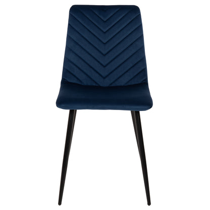 Dining Chair Latrell Hm8587.08 Blue Velvet & Black Metal Legs 43x54x88hcm.