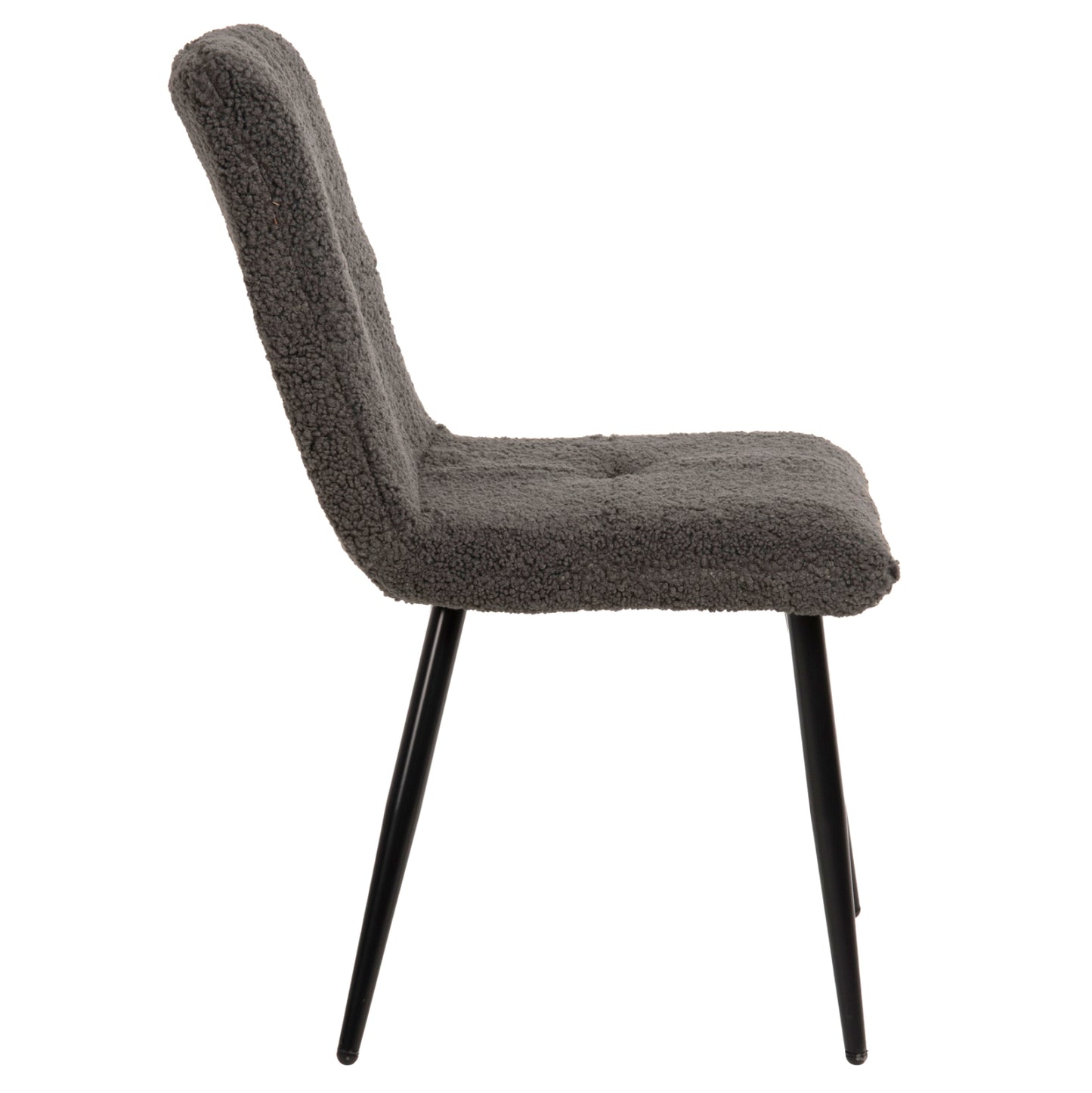 Chair Shelly Hm8590.01 Teddy Fabric In Grey-black Metal Legs 48x64x87hcm.