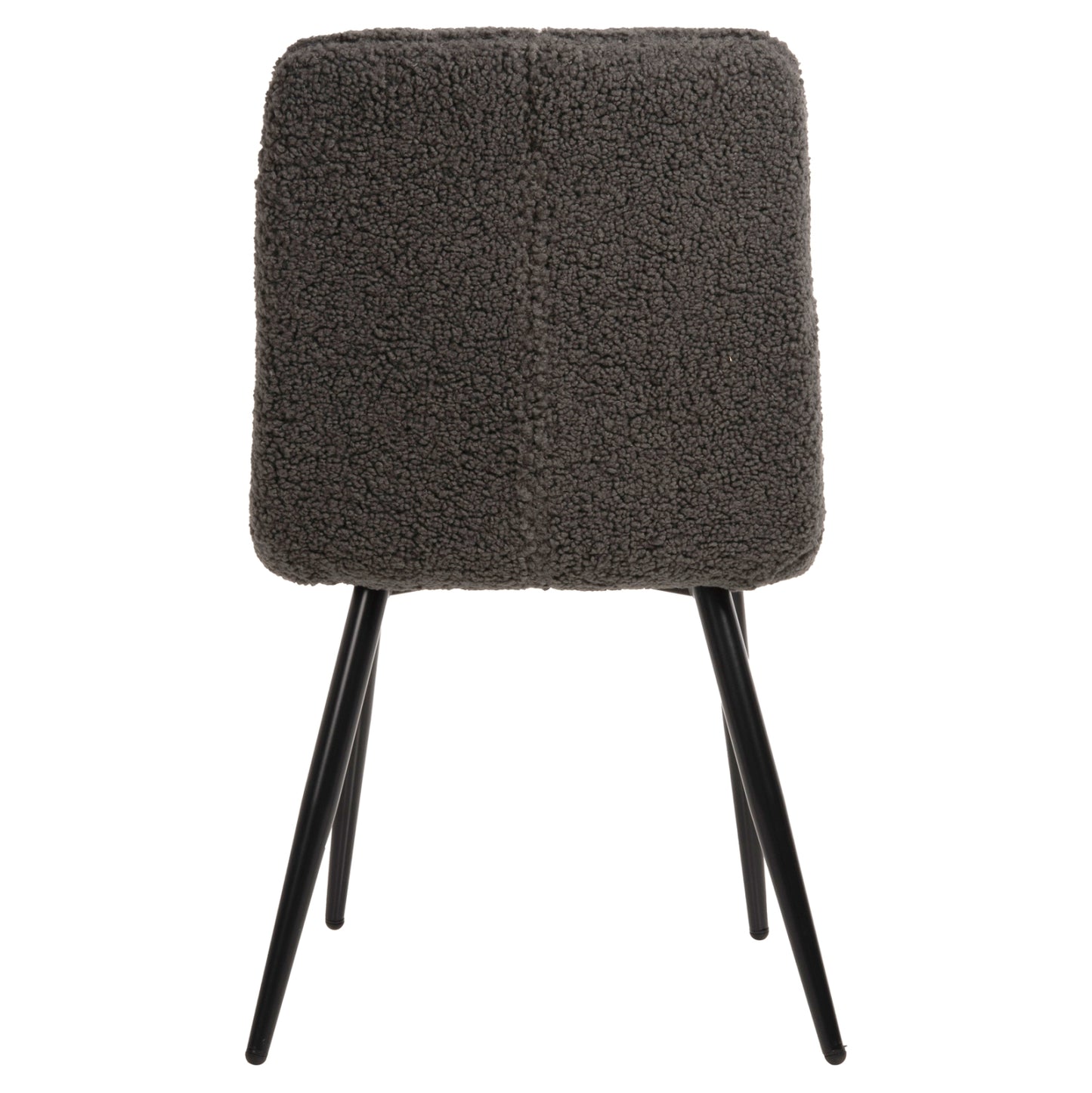 Chair Shelly Hm8590.01 Teddy Fabric In Grey-black Metal Legs 48x64x87hcm.