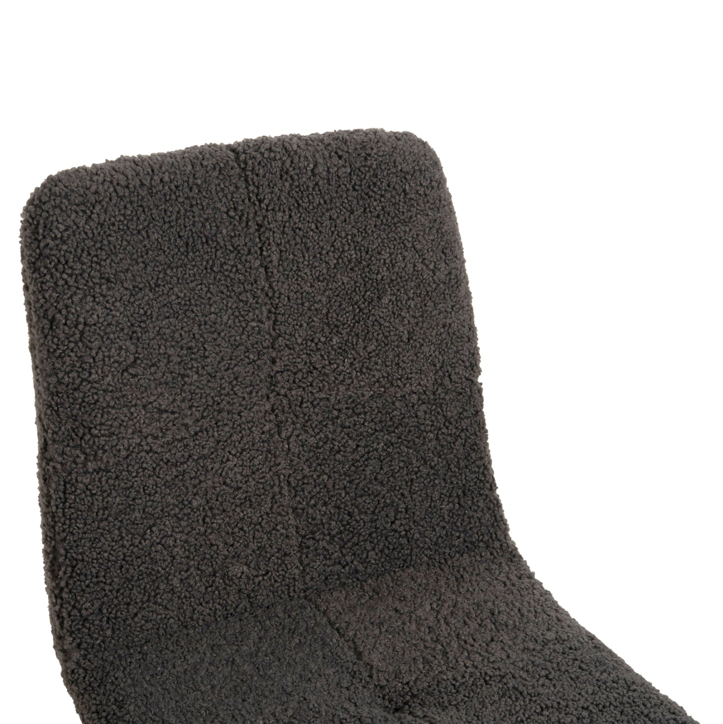Chair Shelly Hm8590.01 Teddy Fabric In Grey-black Metal Legs 48x64x87hcm.