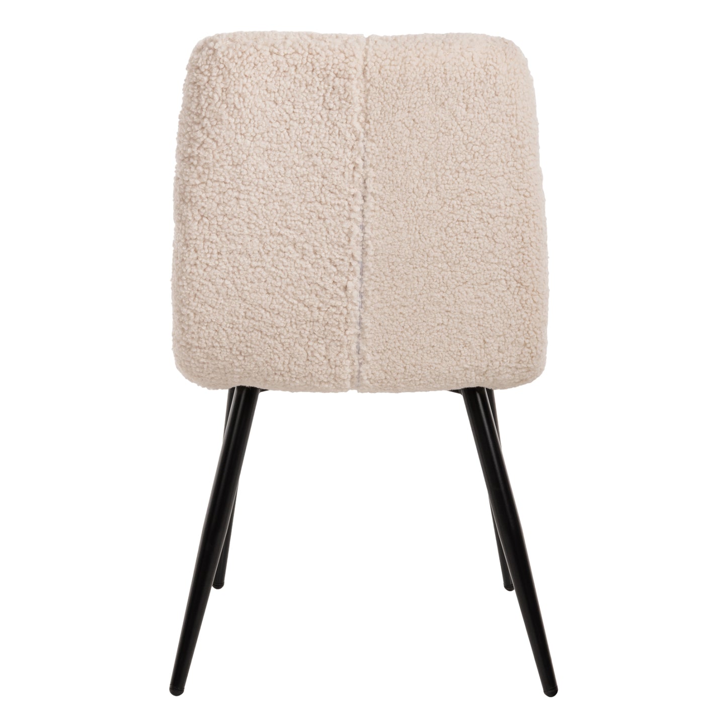 Chair Shelly Hm8590.02 Teddy Fabric In White-black Metal Legs 48x64x87hcm.