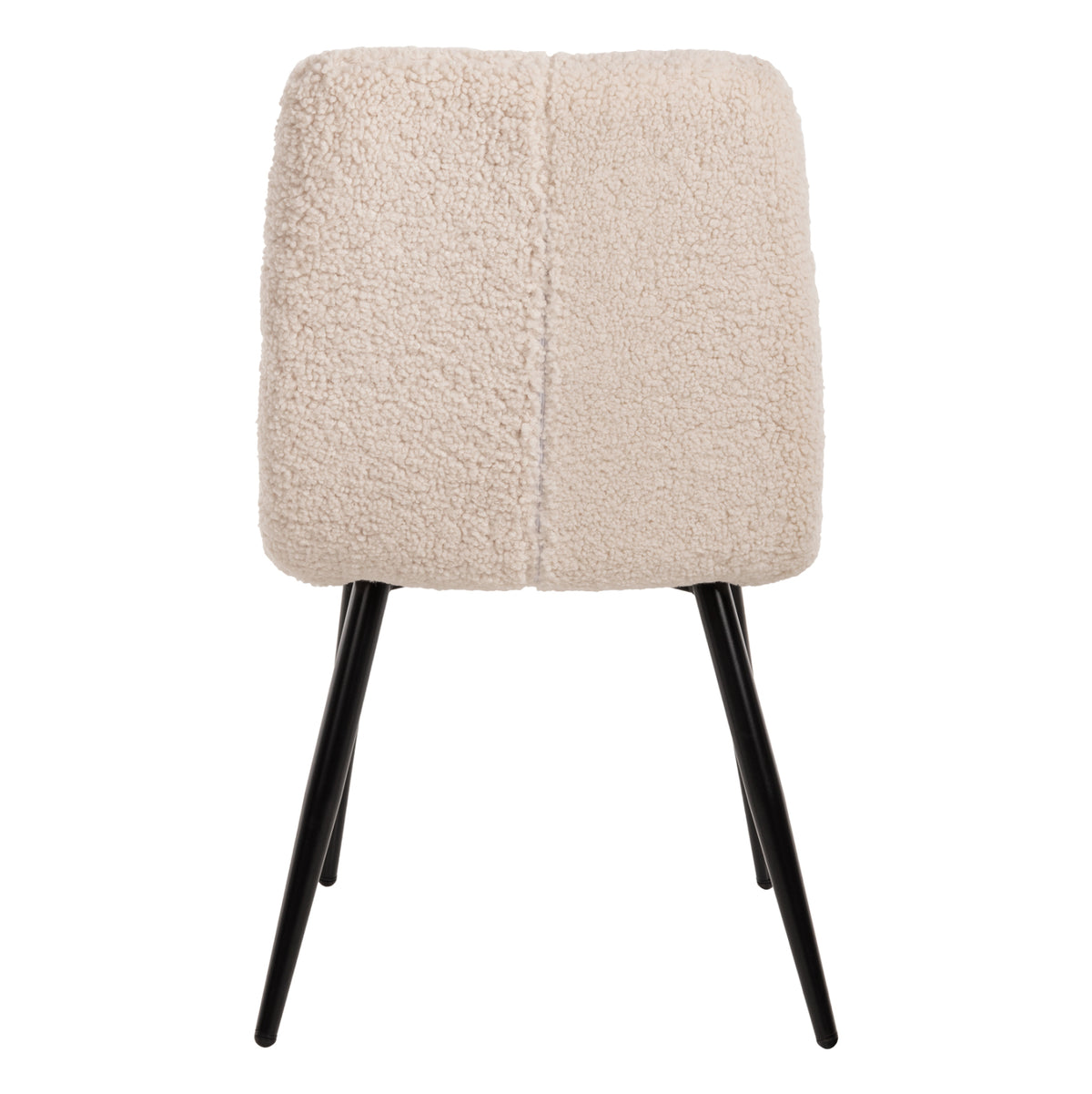 Chair Shelly Hm8590.02 Teddy Fabric In White-black Metal Legs 48x64x87hcm.