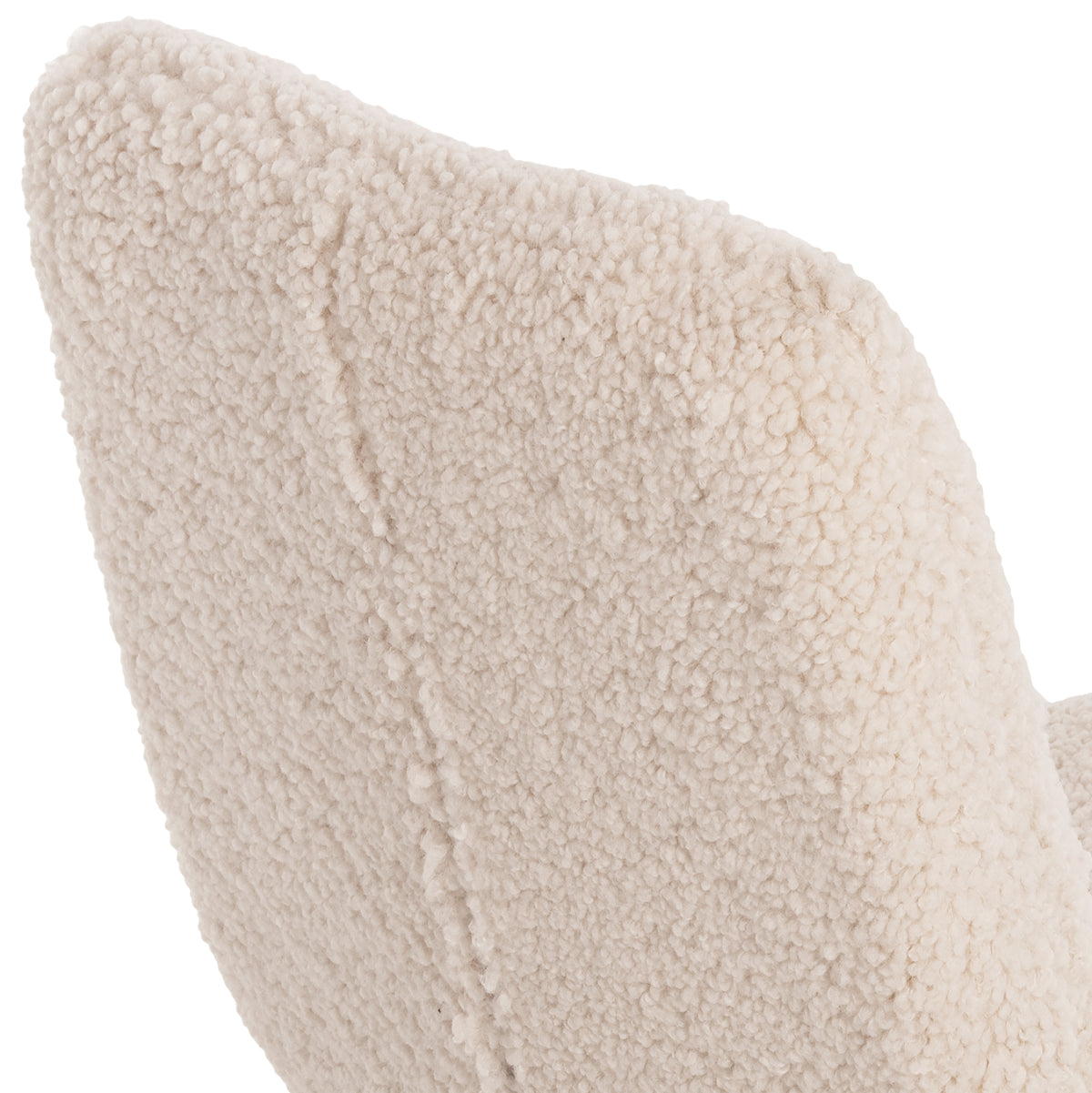 Chair Shelly Hm8590.02 Teddy Fabric In White-black Metal Legs 48x64x87hcm.