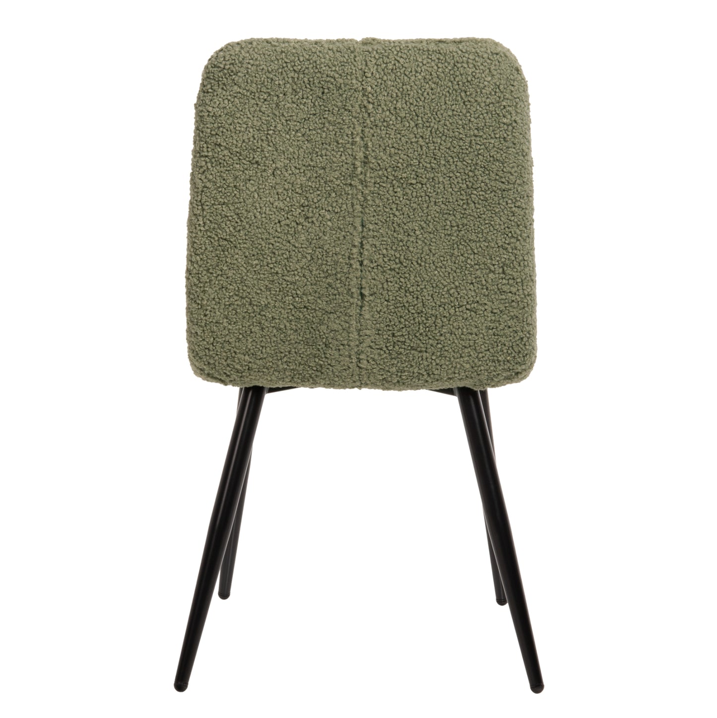 Chair Shelly Hm8590.03 Teddy Fabric In Pistachio Green-black Metal Legs 48x64x87hcm.