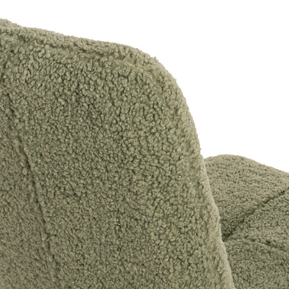 Chair Shelly Hm8590.03 Teddy Fabric In Pistachio Green-black Metal Legs 48x64x87hcm.