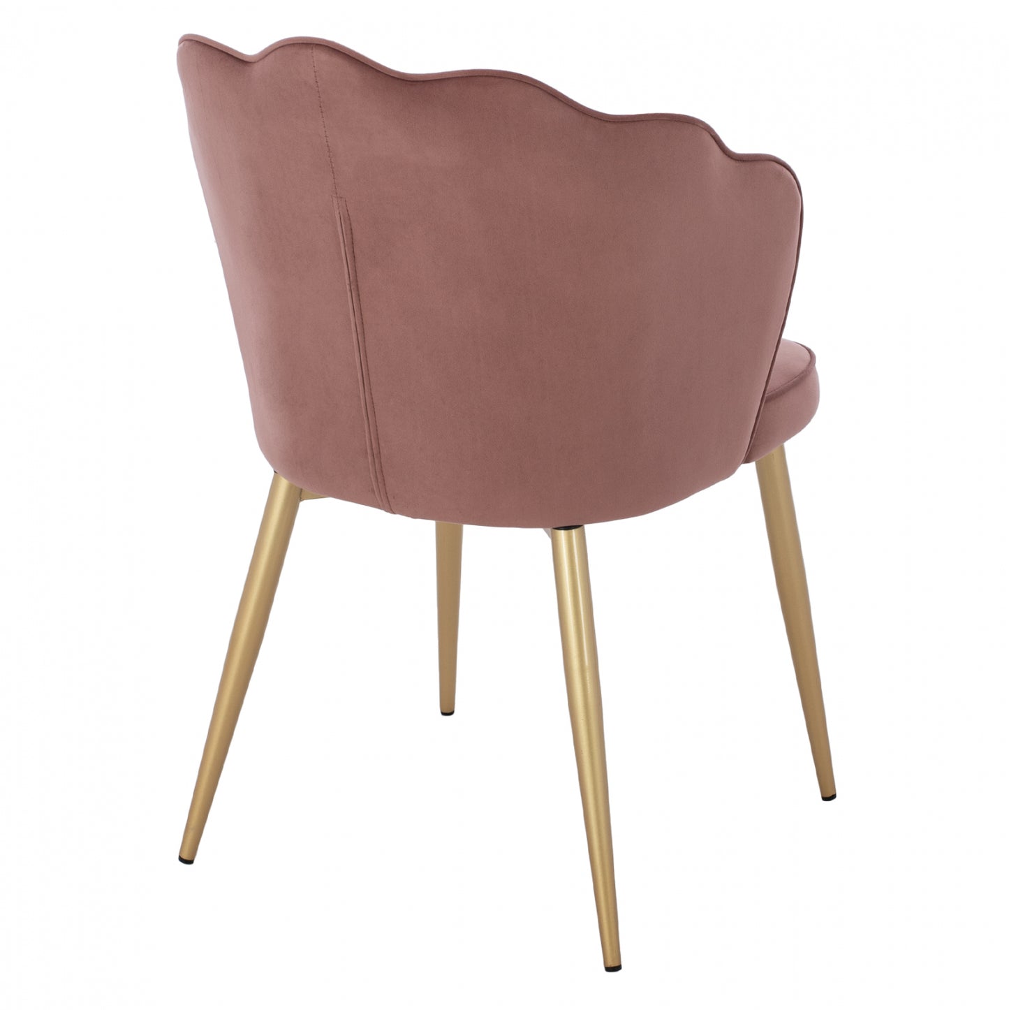 Chair Hm8737.02 Velvet Dusty Pink With Metal Gold Frame 48x48x85 Cm.