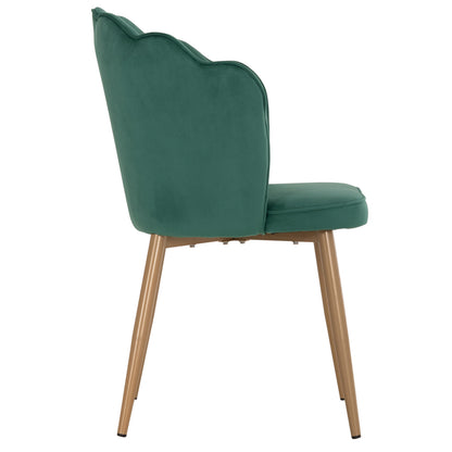 Chair Hm8737.03 Velvet Green With Metal Gold Frame 57.5x57.5x85 Cm.