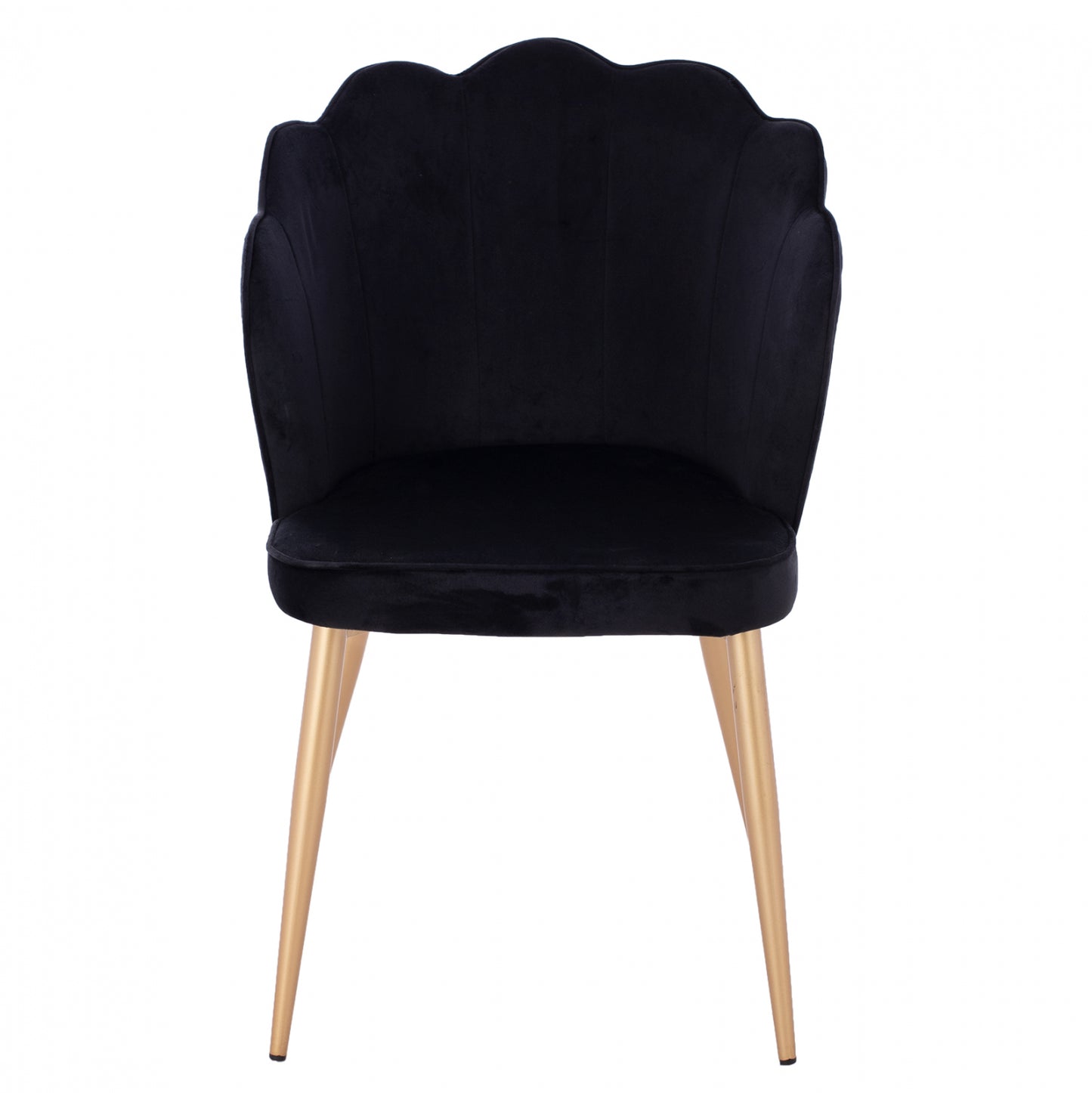 Chair Hm8737.04 Velvet Black With Metal Gold Frame 48x48x85 Cm.