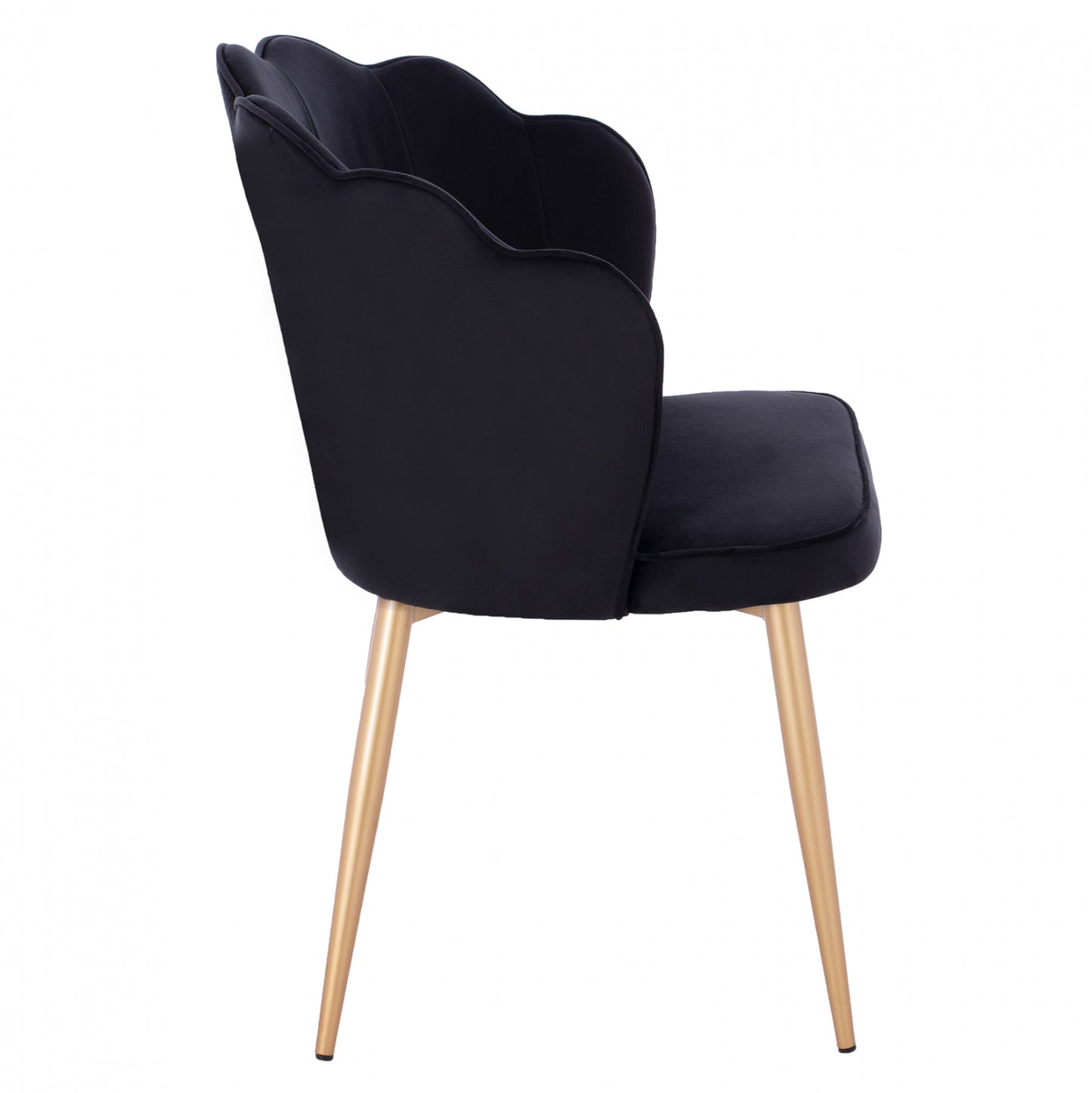 Chair Hm8737.04 Velvet Black With Metal Gold Frame 48x48x85 Cm.