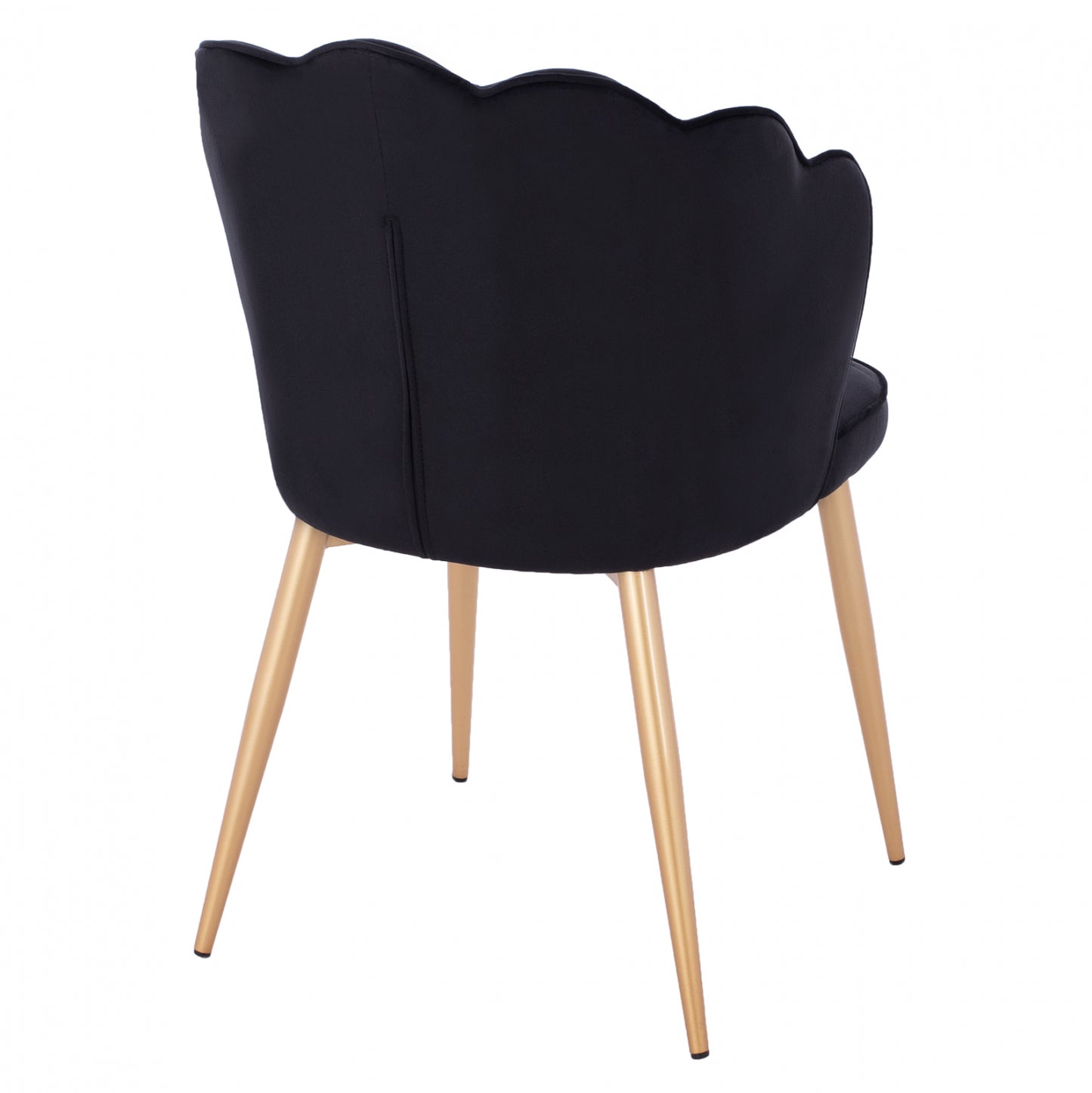 Chair Hm8737.04 Velvet Black With Metal Gold Frame 48x48x85 Cm.