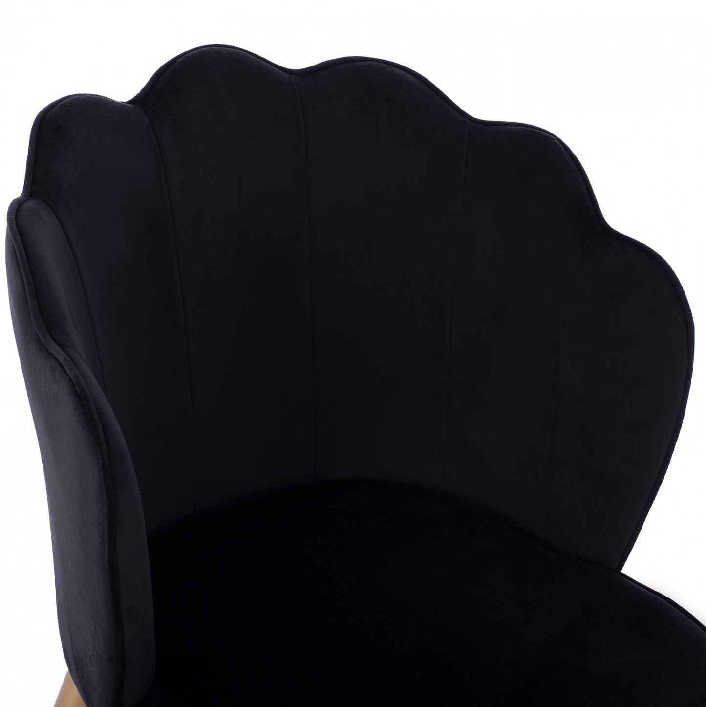 Chair Hm8737.04 Velvet Black With Metal Gold Frame 48x48x85 Cm.