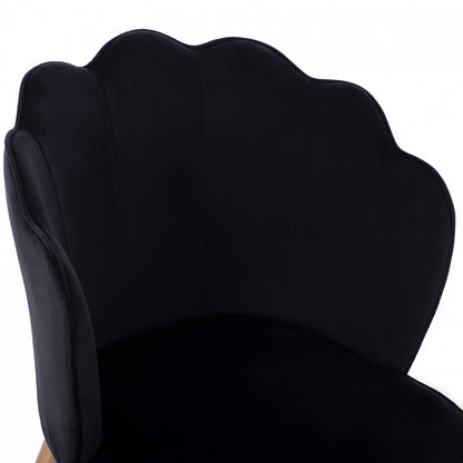 Chair Hm8737.04 Velvet Black With Metal Gold Frame 48x48x85 Cm.