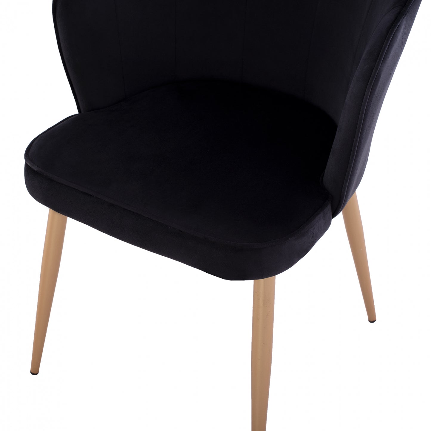 Chair Hm8737.04 Velvet Black With Metal Gold Frame 48x48x85 Cm.