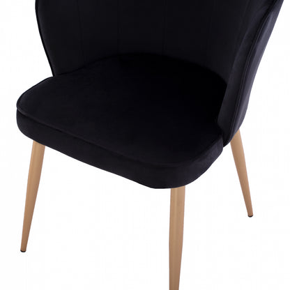 Chair Hm8737.04 Velvet Black With Metal Gold Frame 48x48x85 Cm.