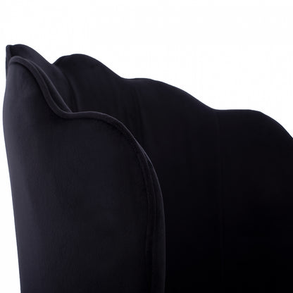 Chair Hm8737.04 Velvet Black With Metal Gold Frame 48x48x85 Cm.