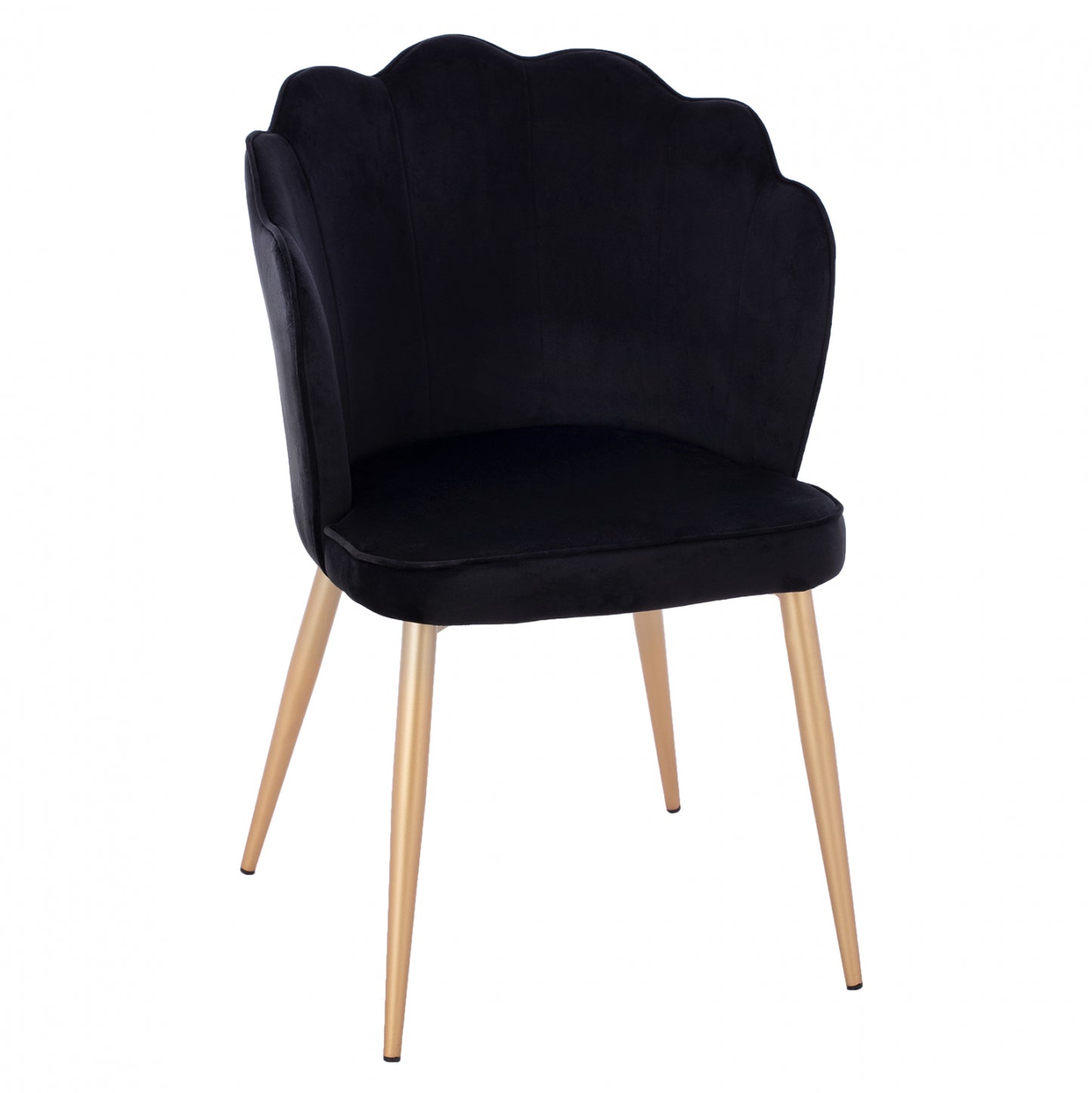 Chair Hm8737.04 Velvet Black With Metal Gold Frame 48x48x85 Cm.
