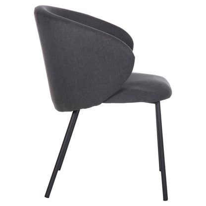 Dining Chair Isiah Hm9615.01 Grey Fabric-black Metal Legs 56x56x76hcm.