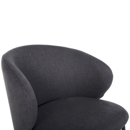 Dining Chair Isiah Hm9615.01 Grey Fabric-black Metal Legs 56x56x76hcm.