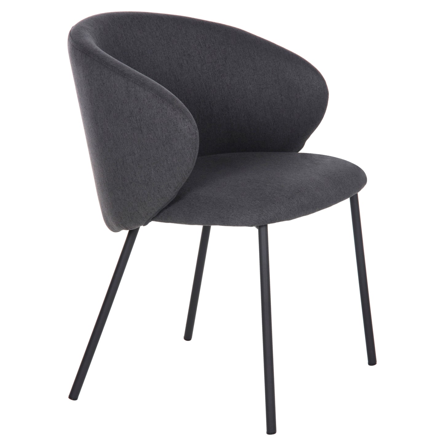 Dining Chair Isiah Hm9615.01 Grey Fabric-black Metal Legs 56x56x76hcm.