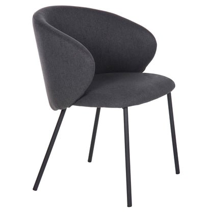 Dining Chair Isiah Hm9615.01 Grey Fabric-black Metal Legs 56x56x76hcm.