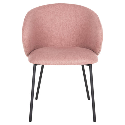 Dining Chair Isiah Hm9615.02 Dusty Pink Fabric-black Metal Legs 56x56x76hcm.