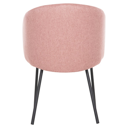 Dining Chair Isiah Hm9615.02 Dusty Pink Fabric-black Metal Legs 56x56x76hcm.