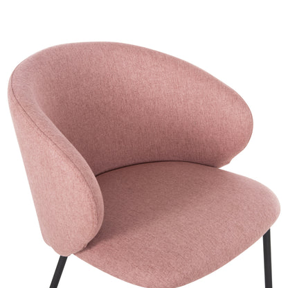Dining Chair Isiah Hm9615.02 Dusty Pink Fabric-black Metal Legs 56x56x76hcm.