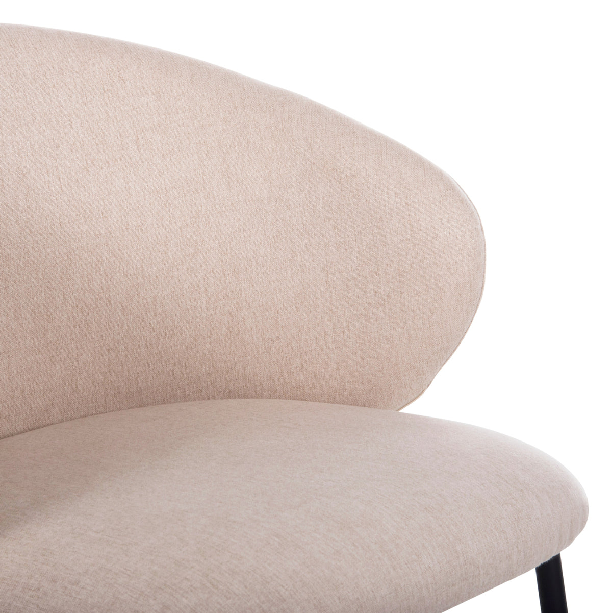 Dining Chair Isiah Hm9615.03 Beige Fabric-black Metal Legs 56x56x76hcm.