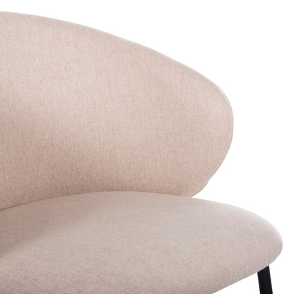 Dining Chair Isiah Hm9615.03 Beige Fabric-black Metal Legs 56x56x76hcm.