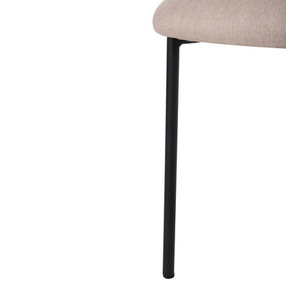Dining Chair Isiah Hm9615.03 Beige Fabric-black Metal Legs 56x56x76hcm.