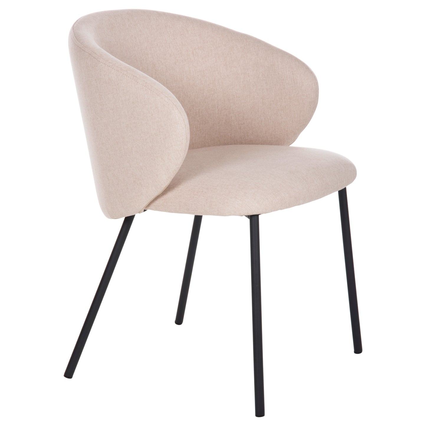 Dining Chair Isiah Hm9615.03 Beige Fabric-black Metal Legs 56x56x76hcm.