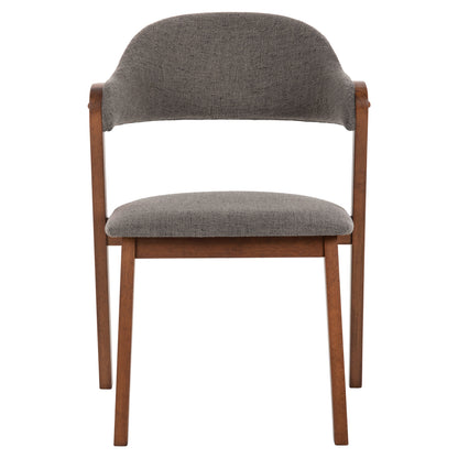 Dining Chair Rider Hm9734.01 Rubberwood In Walnut Color-grey Fabric 59x59x83hcm.