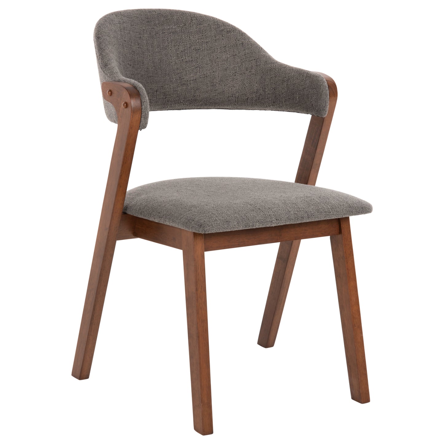 Dining Chair Rider Hm9734.01 Rubberwood In Walnut Color-grey Fabric 59x59x83hcm.