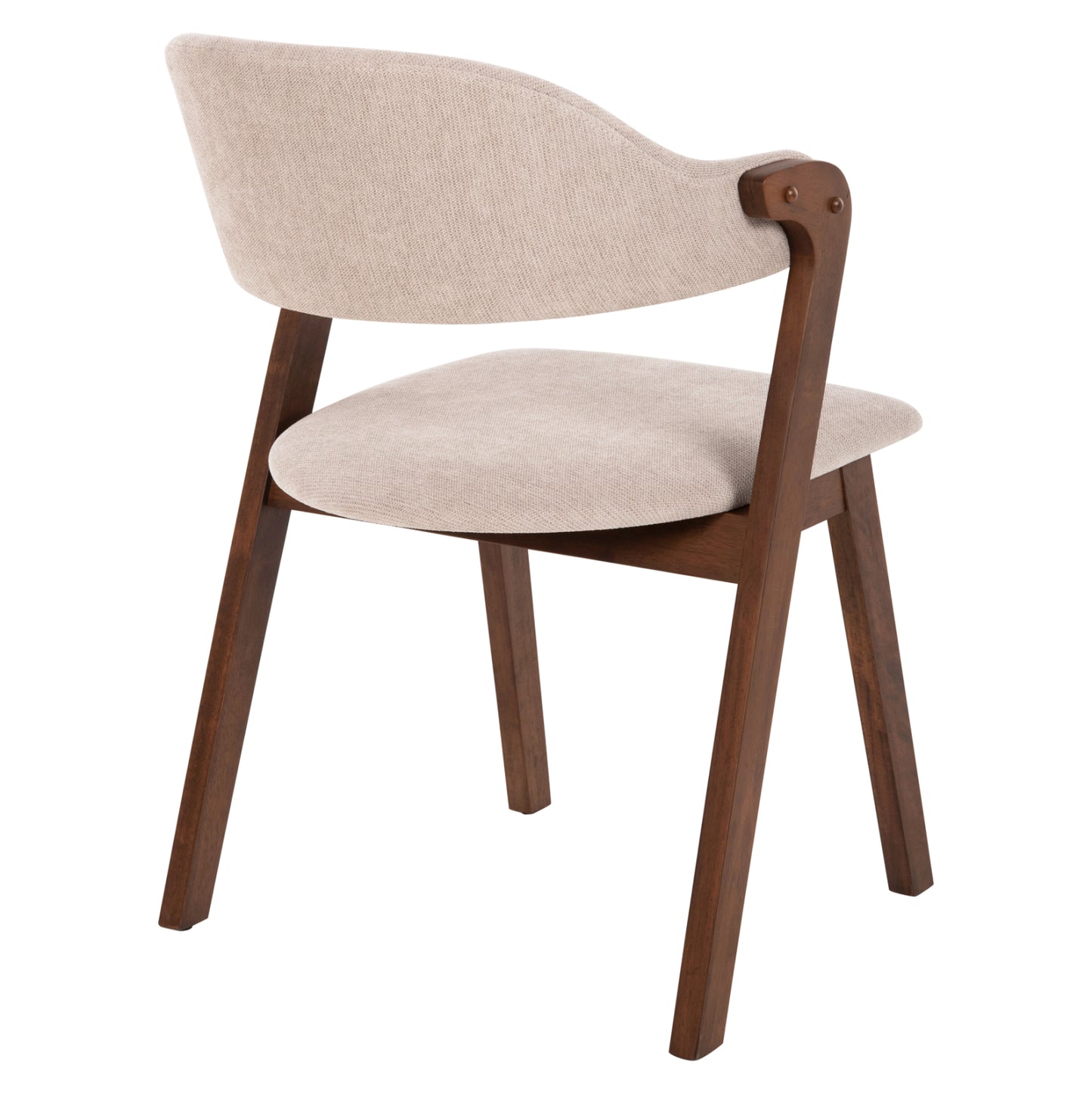 Dining Chair Rider Hm9734.02 Rubberwood In Walnut Color-ecru Fabric 59x59x83hcm.
