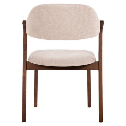 Dining Chair Rider Hm9734.02 Rubberwood In Walnut Color-ecru Fabric 59x59x83hcm.