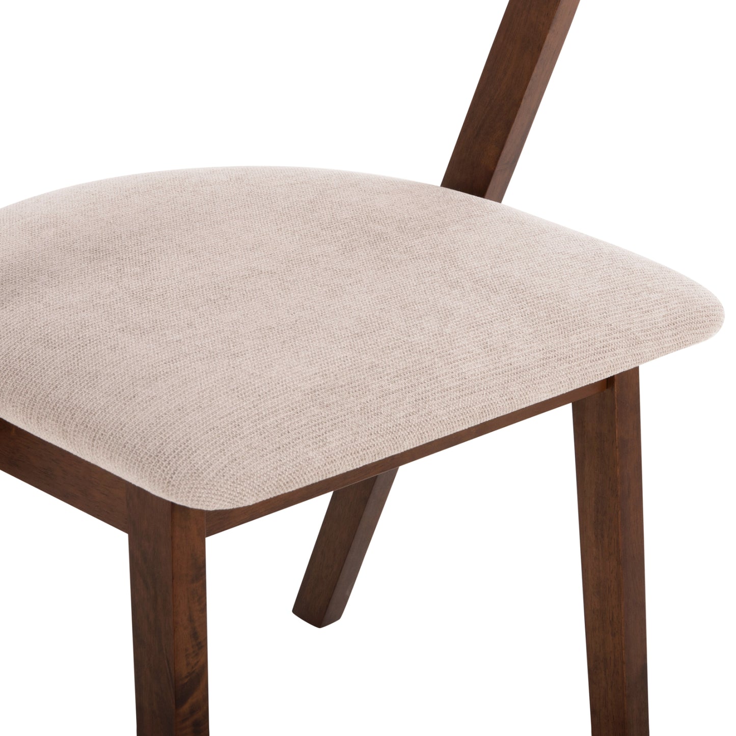 Dining Chair Rider Hm9734.02 Rubberwood In Walnut Color-ecru Fabric 59x59x83hcm.