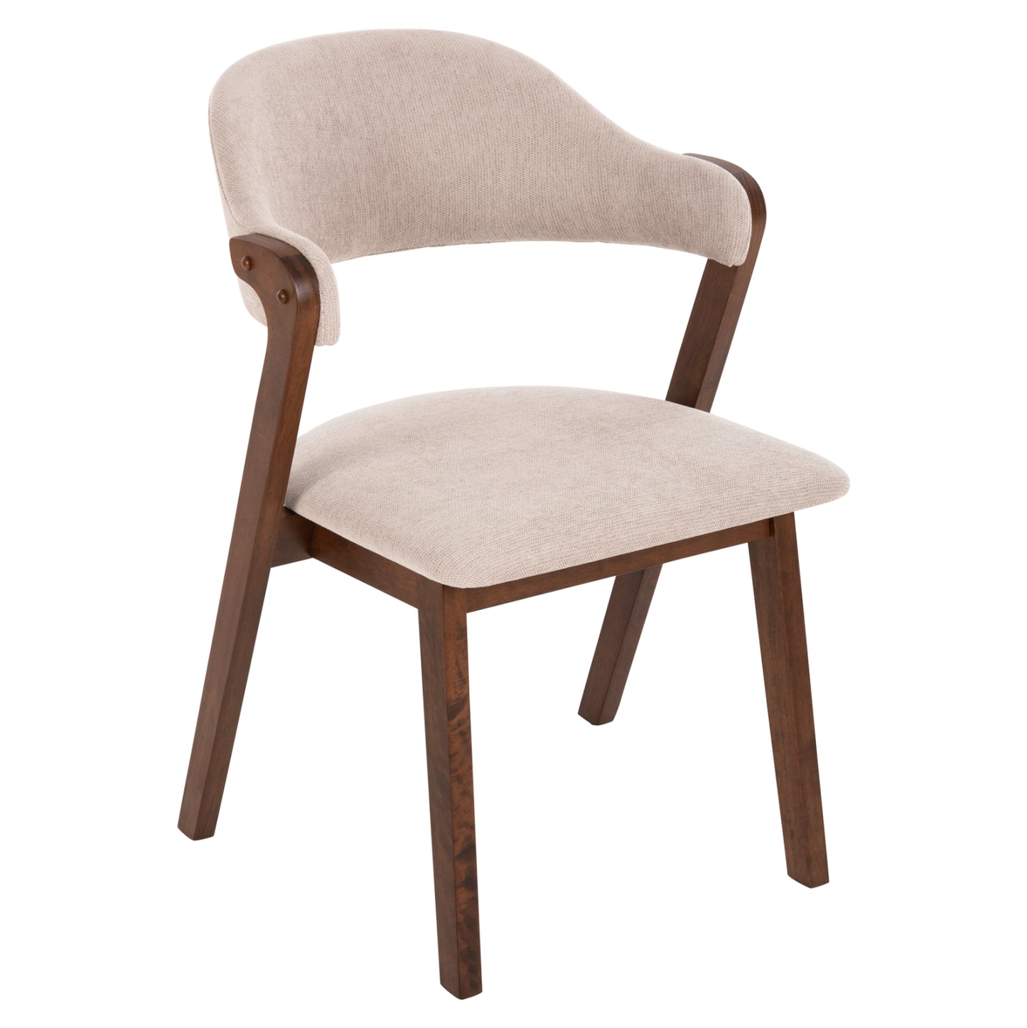 Dining Chair Rider Hm9734.02 Rubberwood In Walnut Color-ecru Fabric 59x59x83hcm.