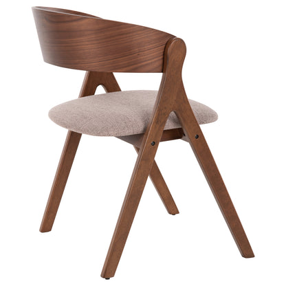 Dining Chair Nekker Hm9739.01 Rubberwood In Walnut Color-beige Fabric Seat 56x55x78hcm.