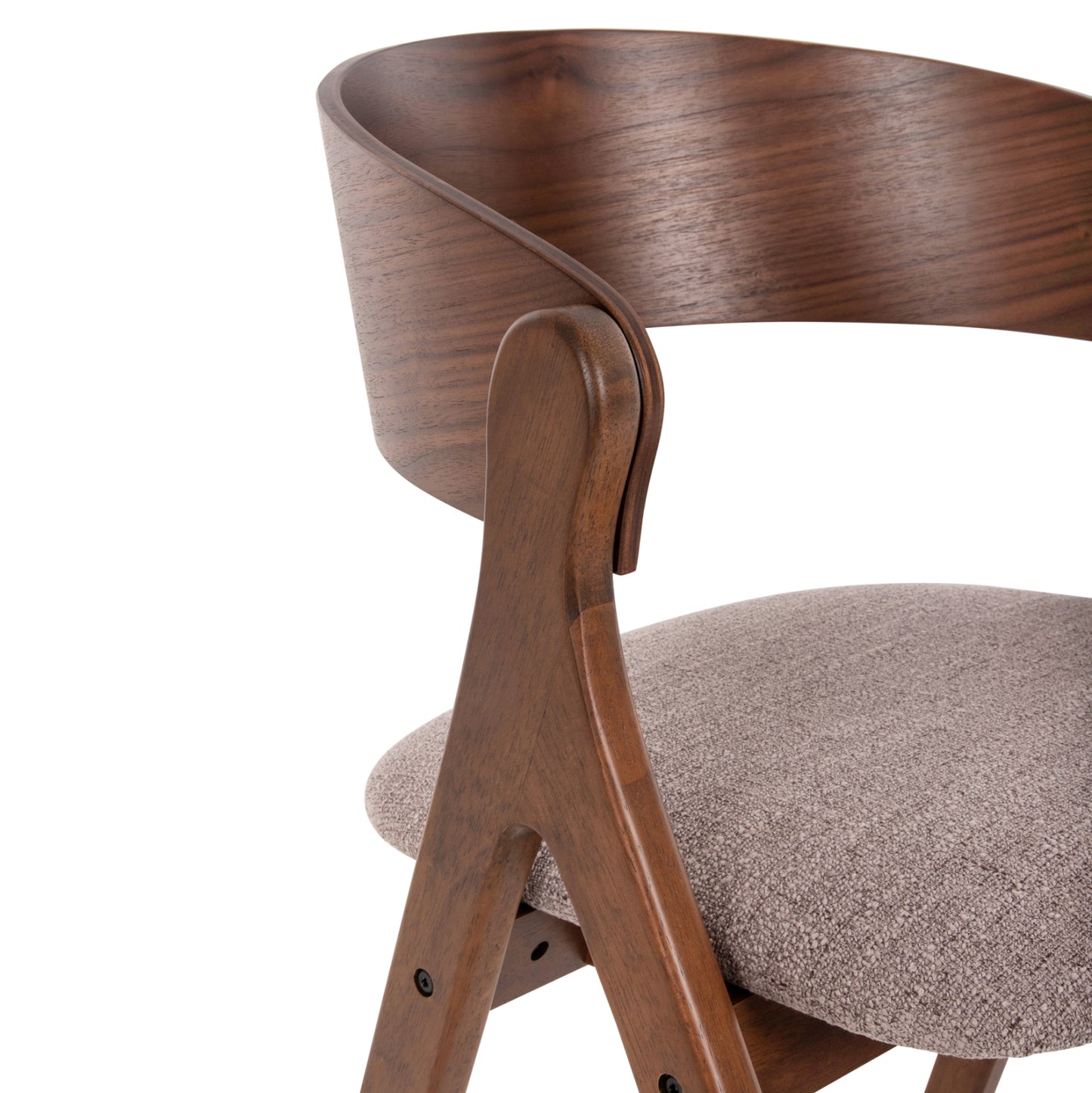 Dining Chair Nekker Hm9739.01 Rubberwood In Walnut Color-beige Fabric Seat 56x55x78hcm.