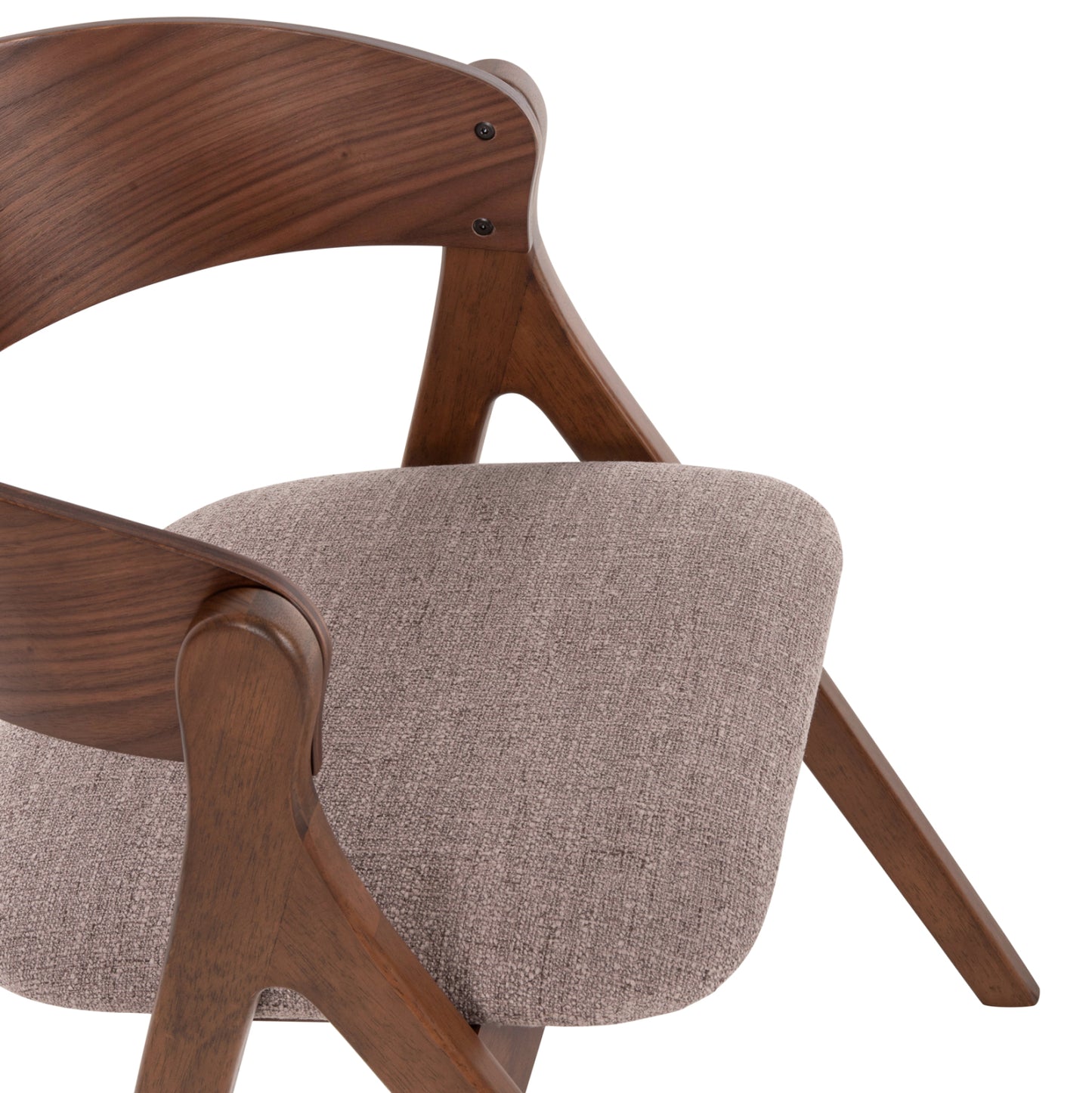 Dining Chair Nekker Hm9739.01 Rubberwood In Walnut Color-beige Fabric Seat 56x55x78hcm.