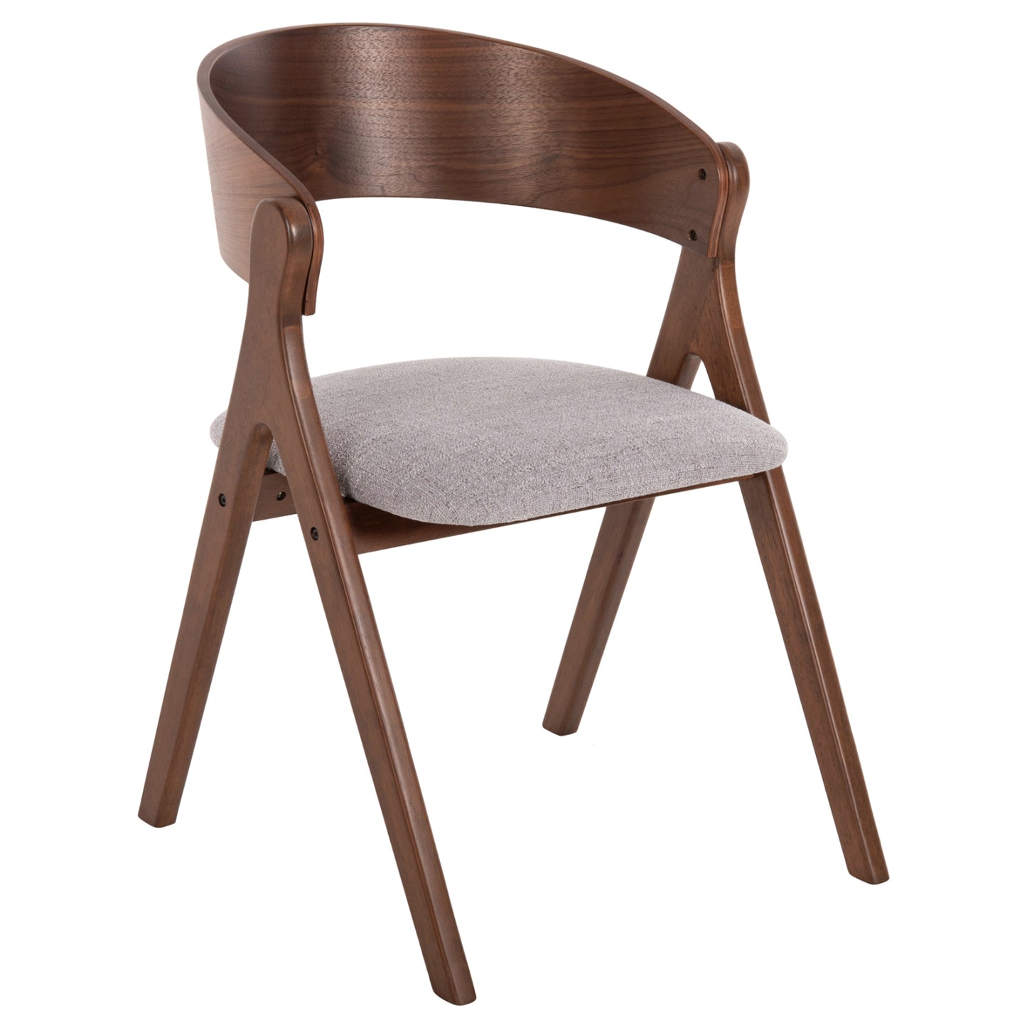 Dining Chair Nekker Hm9739.02 Rubberwood In Walnut Color-grey Fabric Seat 56x55x78hcm.