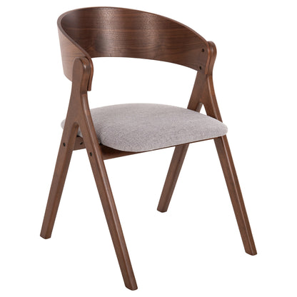 Dining Chair Nekker Hm9739.02 Rubberwood In Walnut Color-grey Fabric Seat 56x55x78hcm.