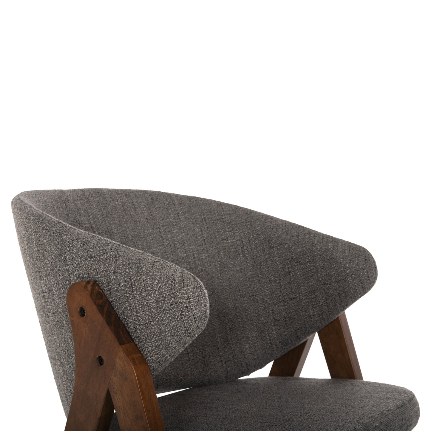 Dining Chair Hana Hm9746.02 Rubberwood In Walnut-fabric In Grey 55x60x84hcm.