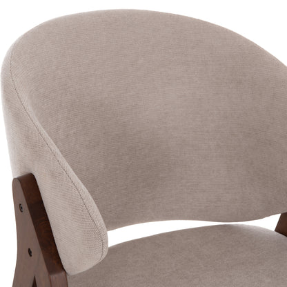 Dining Chair Hana Hm9746.11 Rubberwood In Black-fabric In Grey 55,5x60x85hcm.