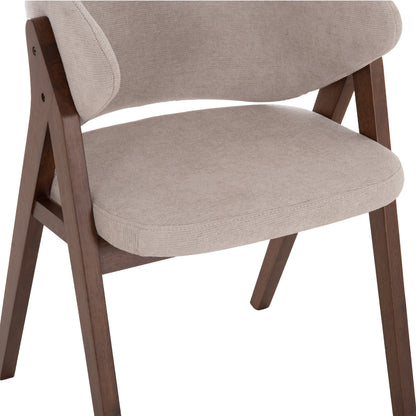 Dining Chair Hana Hm9746.11 Rubberwood In Black-fabric In Grey 55,5x60x85hcm.