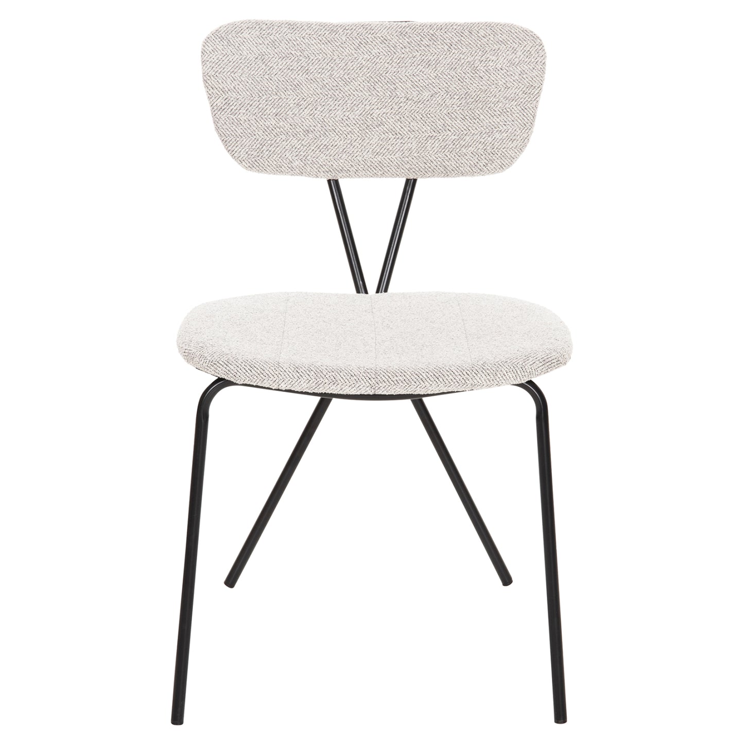 Dining Chair Dory Hm9855.03 Metal Frame In Black-fabric In Light Grey 48,5x61x76hcm.